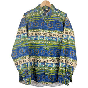 The Territory Ahead All Over Print Abstract Art Mens XL Vintage‎